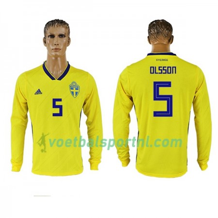 Zweden Olsson 5 Thuis Shirt WK voetbal 2018 L/S
